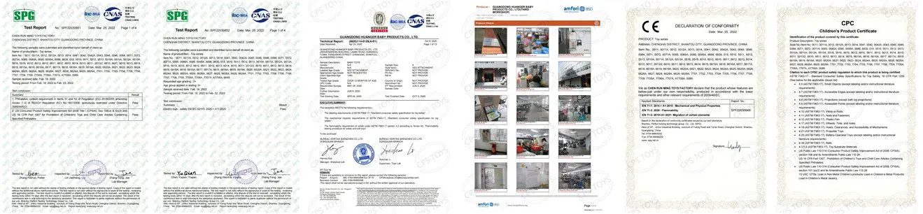 Sample toy safety test reports and conformity documents