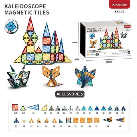 (GCC) Kaleidoscope Diamond-Patterned Color Window Magnetic Tiles wholesale product