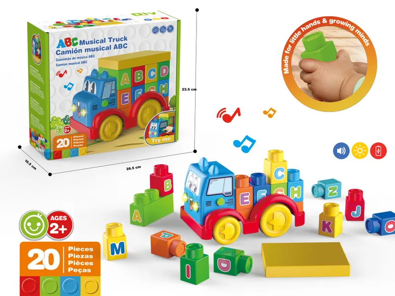 Light & Music Alphabet Block Car 20PCS wholesale product