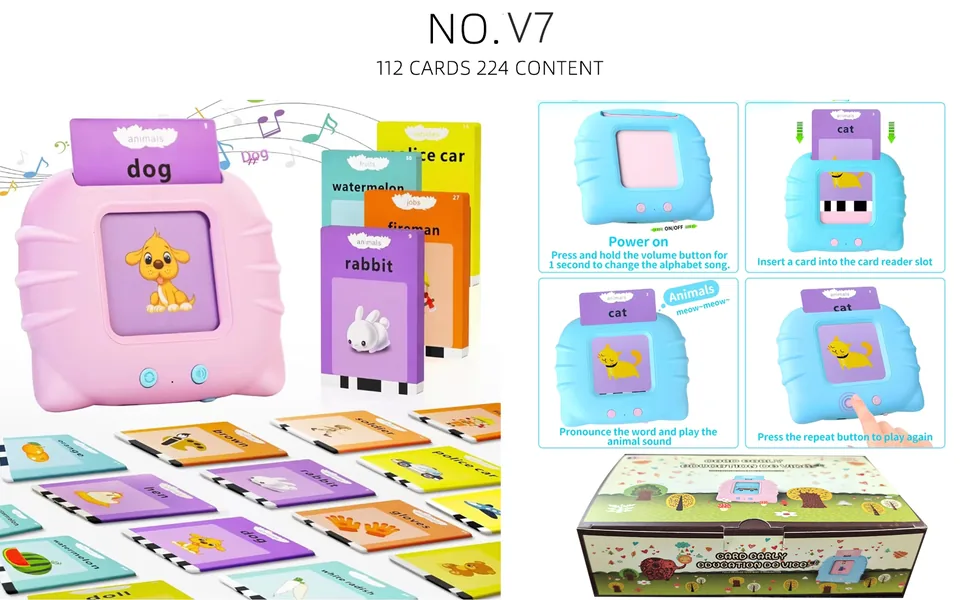 Cat Educational Flash Cards (112 cards, 224 Sight Words, 3.7V Battery included) wholesale product