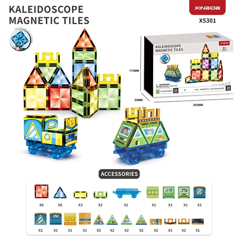 (GCC) Kaleidoscope Diamond-Patterned Color Window Magnetic Tiles wholesale product