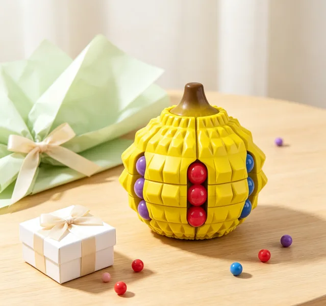 Durian Magic Bean Fruit Cube Stress-Relief Finger Spinner image 7