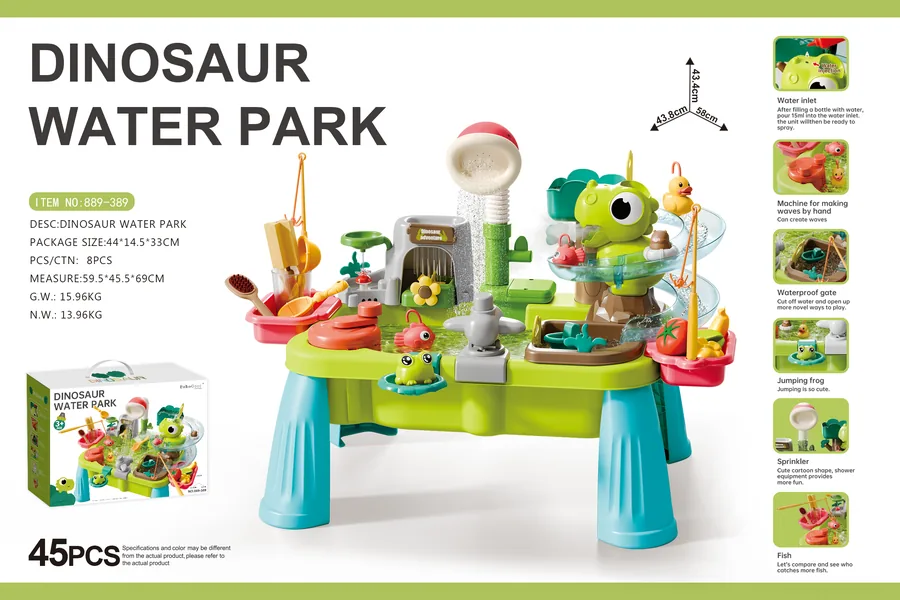 Dinosaur Water Play Set, Electric Water Spray Play Station with 45-Piece Set (Spray Dinosaur) – Batt wholesale product