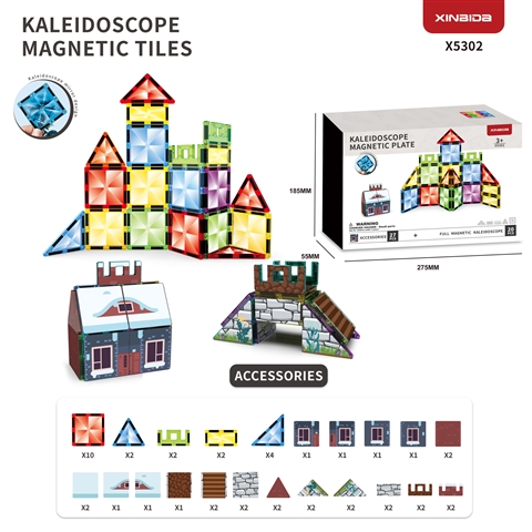 (GCC) Kaleidoscope Diamond-Patterned Color Window Magnetic Tiles wholesale product