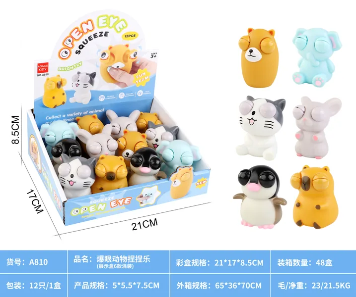 Cross-Border Best-Selling Brain-Teaser, Stress-Relief, Prank, Creative, Pop-Eye Cartoon Animal Squee wholesale product