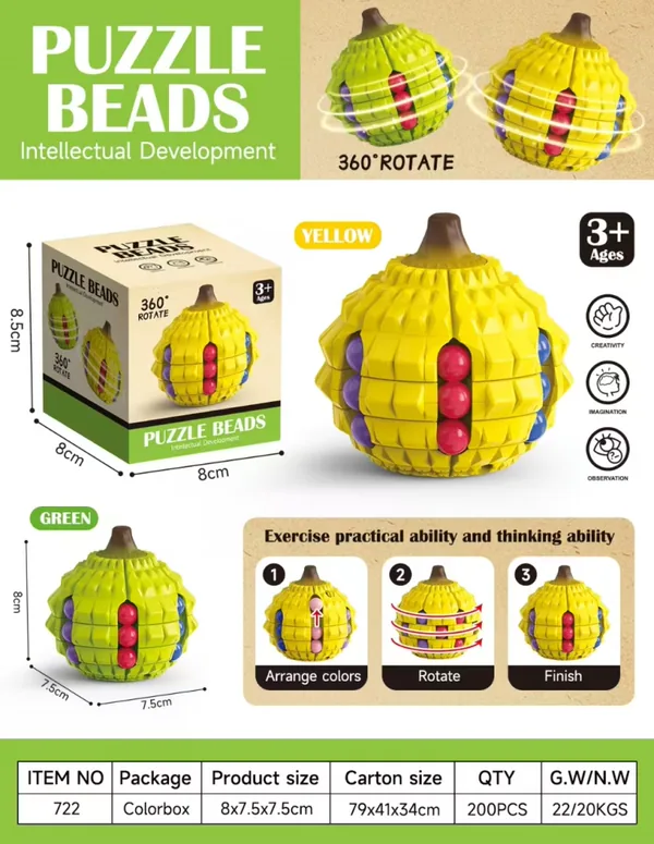 Durian Magic Bean Fruit Cube Stress-Relief Finger Spinner wholesale product